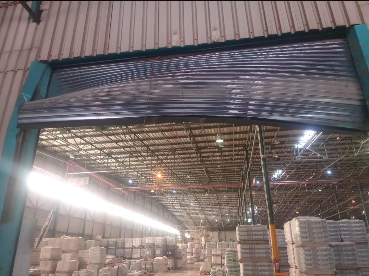 Roller shutter door repair on an industrial engineering site in Wadeville Germiston
